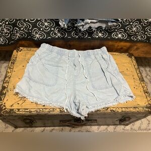 Time and Tru Light Blue High Waist Women's Shorts